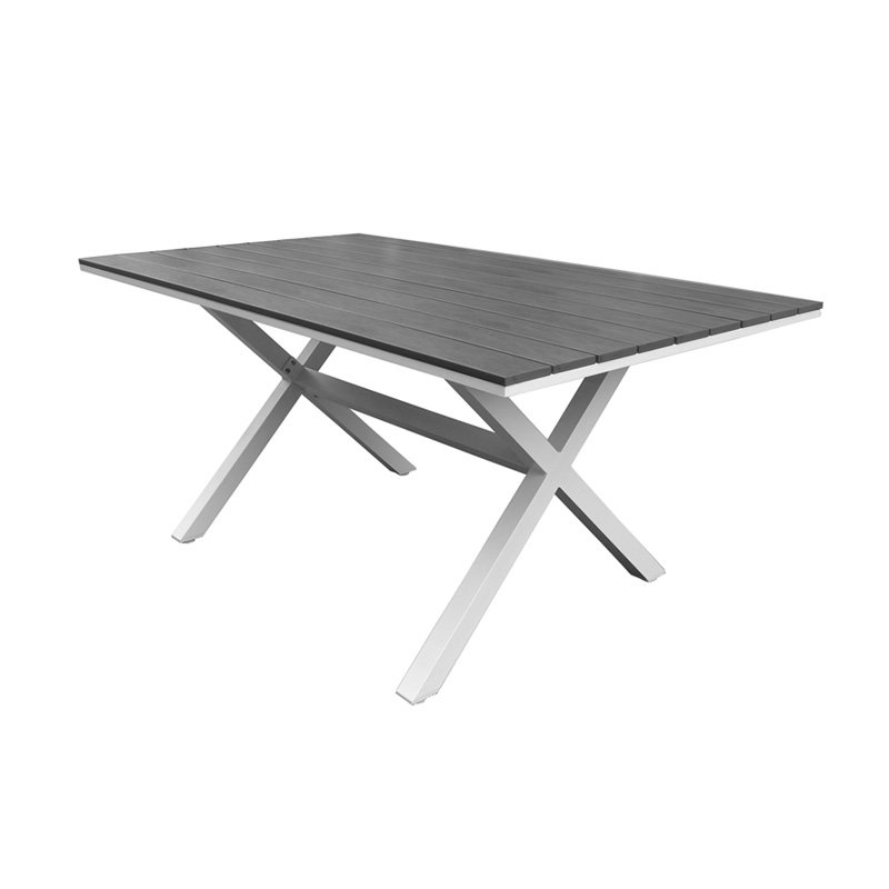 ΣΕΤ ΤΡΑΠΕΖΑΡΙΑ ΚΗΠΟΥ ΑΛΟΥΜΙΝΙΟΥ-POLYWOOD BIANCA 5372 G + KARMEN 5374 G  ΣΕΤ / 7 ΤΕΜ Διάσταση τραπεζιού: 160*092*072cm Χρώμα Αλουμινίου: Λευκό Χρώμα Polywood: Γκρι Χρώμα Textilene: Γκρι