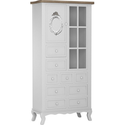 INART ΒΙΤΡΙΝΑ ΞΥΛΙΝΗ ΑΝΤΙΚΕ ΛΕΥΚΗ 82X34X162 3-50-913-0033