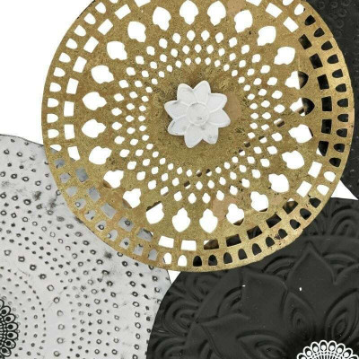 Inart Διακοσμητικό Τοίχου από Μέταλλο Disks Χρυσό / Μαύρο / Λευκό 130x5x74cm 3-70-005-0009 Inart Διακοσμητικό Τοίχου από Μέταλλο Disks Χρυσό / Μαύρο / Λευκό 130x5x74cm 3-70-005-0009