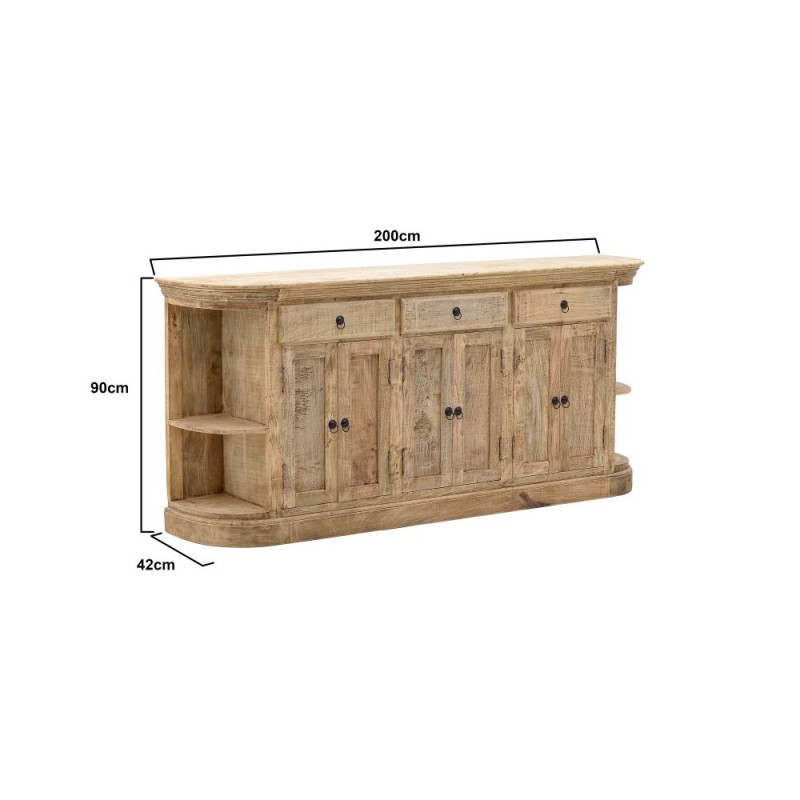 ΜΠΟΥΦΕΣ ΞΥΛΙΝΟΣ NATURAL 200X42X90 ΚΩΔ  3-50-189-0052