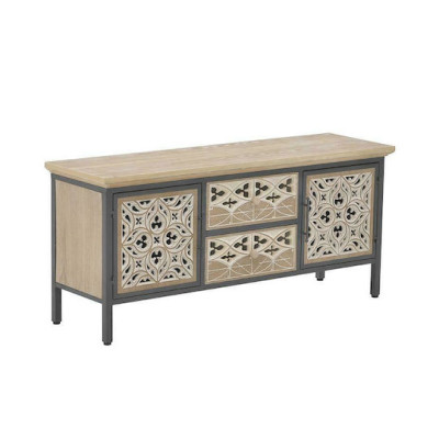 INART ΜΠΟΥΦΕΣ ΜΕΤΑΛΛΙΚΟΣ ΞΥΛΙΝΟΣ NATURAL ΜΑΥΡΟΣ Διαστάσεις (ΜΠΥ)120εκ x 36εκ x 54εκ - INART - 3-50-966-0006