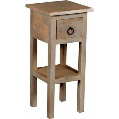 WoodWell Classic Stand - Τραπεζάκι Βοηθητικό H.55Cm - 1 Συρτάρι, Ξύλο Ακακία Φυσικό 25x25 H.55cm ΕΑ730,2