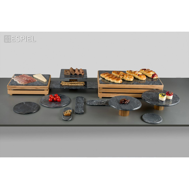 ΣΤΡΟΓΓΥΛΟ ΜΑΥΡΟ ΠΙΑΤΟ ΑΠΌ ΜΑΡΜΑΡΟ  15Χ1ΕΚ FAV204