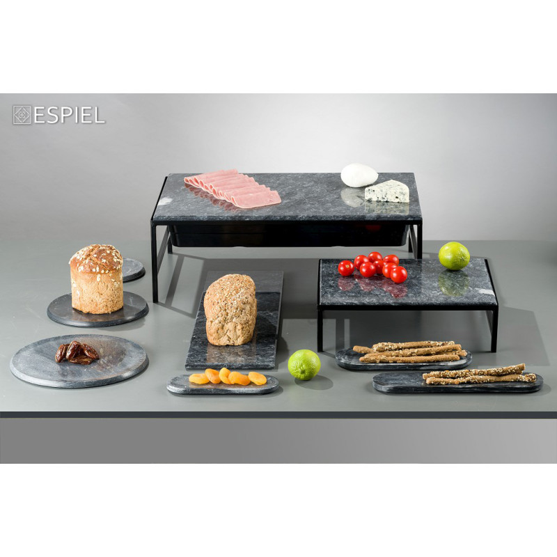 ΣΤΡΟΓΓΥΛΟ ΜΑΥΡΟ ΠΙΑΤΟ ΑΠΌ ΜΑΡΜΑΡΟ  15Χ1ΕΚ FAV204