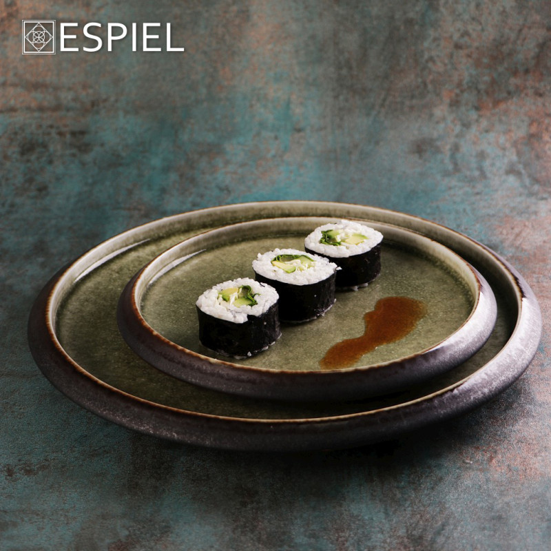 PEBBLE ΠΙΑΤΟ ΣΤΡΟΓΓΥΛΟ ΚΑΦΕ-ΠΡΑΣΙΝΟ 21Χ21Χ3ΕΚ GMT111