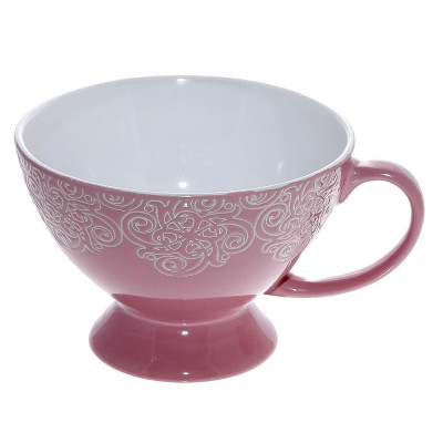 DIS. VIENNA ΜΠΩΛ ΜΕ ΠΟΔΙ ΚΑΙ ΛΑΒΗ ΡΟΖ 320ML 13.3x9.5 6/24 HUN101K6