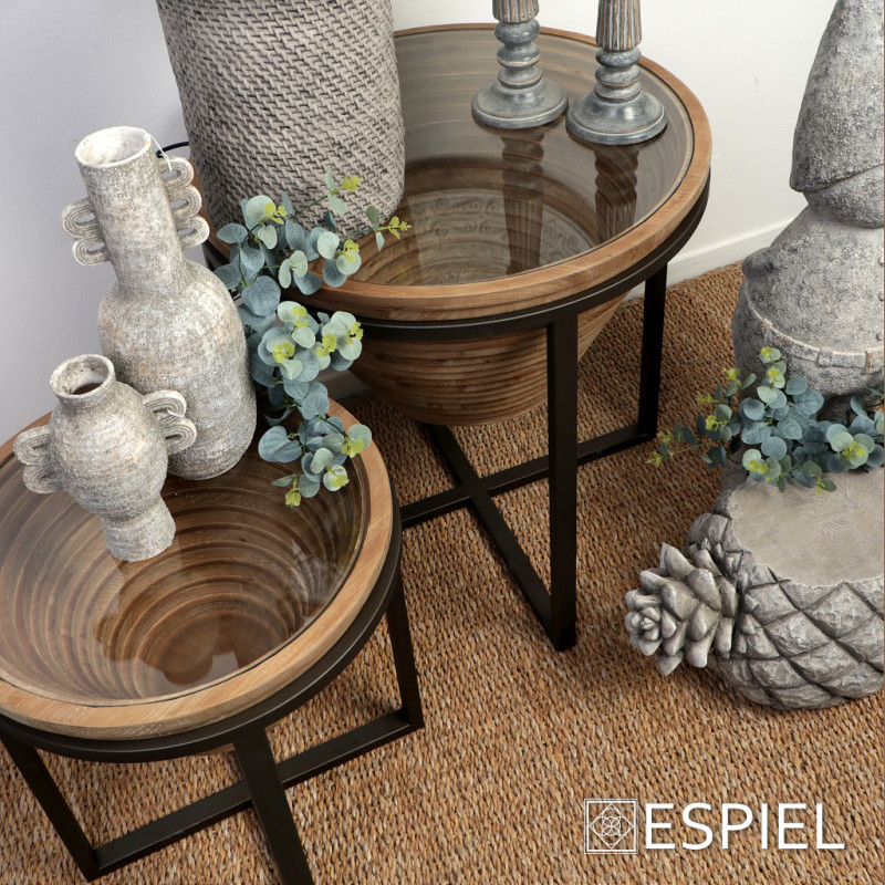 ΤΡΑΠΕΖΑΚΙ ΣΤΡΟΓΓ. ΞΥΛ. ΓΥΑΛ. TEMPERED ΜΕ ΜΕΤΑΛΛΙΚΗ ΒΑΣΗ 65Χ65Χ66ΕΚ JAM105