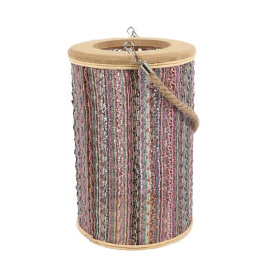 ΦΑΝΑΡΙ ΞΥΛ. ΜΕ ΥΦΑΣΜΑ ΚΥΛΙΝΔ. ΡΟΖ 20X30,5EK LAF116