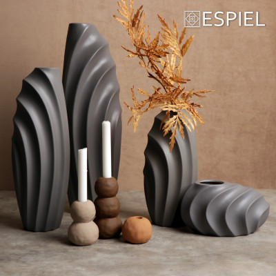 ΒΑΖΟ ΚΕΡΑΜ. ΑΣΥΜΜΕΤΡΟ ΣΚΟΥΡΟ ΓΚΡΙ 25Χ14ΕΚ. MIG131