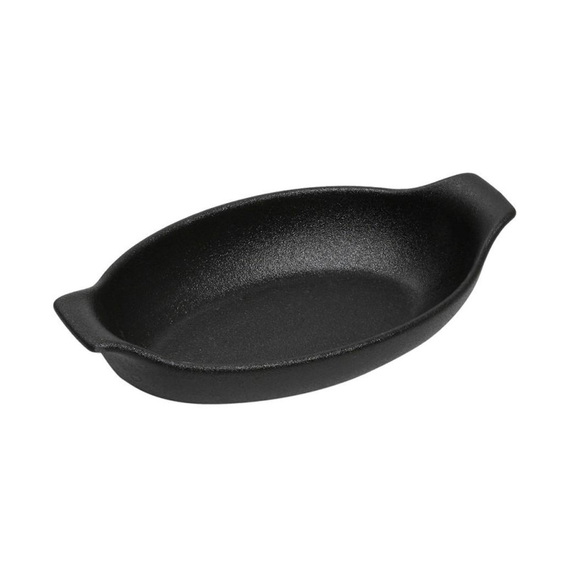 LAVA ΣΑΓΑΝΑΚΙ ΟΒΑΛ STONEWARE ΜΑΥΡΟ 430ML  19,5(24 INCL. HANDLES)X12,8X5,8CM NOL120K4