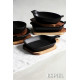 LAVA ΣΑΓΑΝΑΚΙ ΟΒΑΛ STONEWARE ΜΑΥΡΟ 430ML  19,5(24 INCL. HANDLES)X12,8X5,8CM NOL120K4