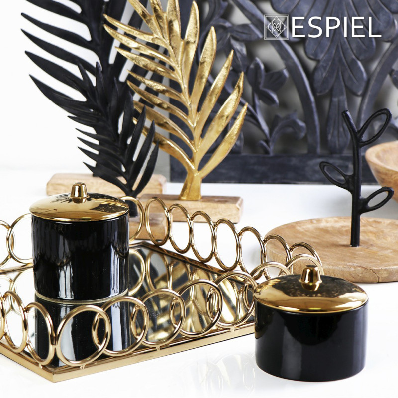 ΔΟΧΕΙΟ ΜΕ ΚΑΠΑΚΙ ΚΕΡΑΜ. ΜΑΥΡΟ-ΧΡΥΣΟ 10Χ10Χ9ΕΚ. ROD203K4