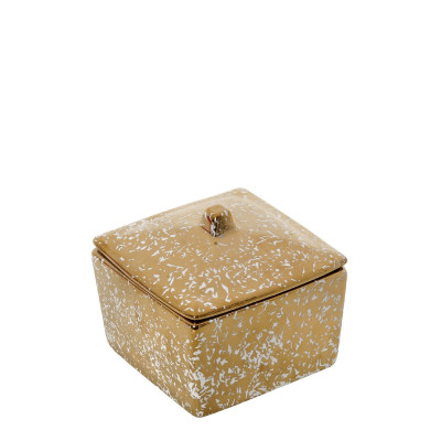 ΔΟΧΕΙΟ ΜΕ ΚΑΠΑΚΙ ΚΕΡΑΜ. ΧΡΥΣΟ-ΛΕΥΚΟ 10,5Χ10,5Χ9ΕΚ. ROD211K4