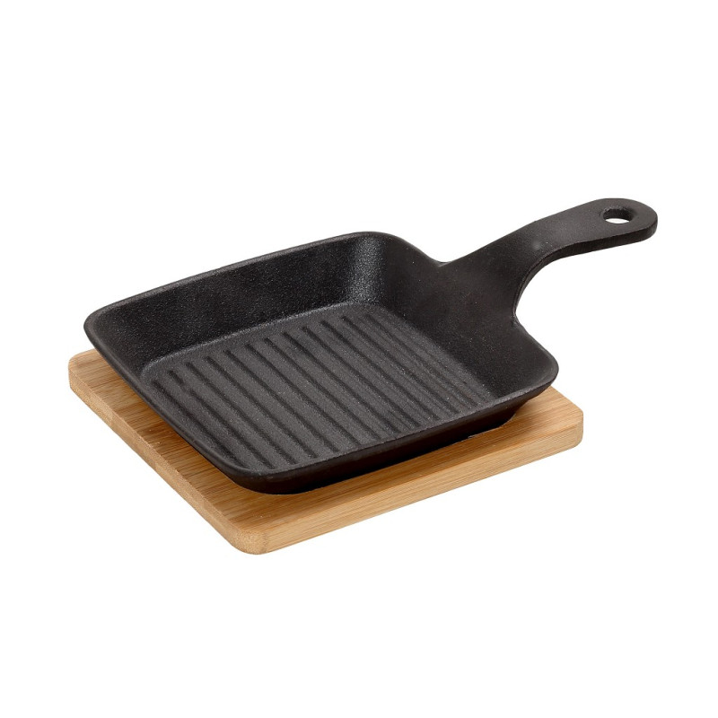 ΤΗΓΑΝΑΚΙ ΤΕΤΡ. CAST-IRON ΜΑΥΡΟ 24Χ16Χ5ΕΚ ΜΕ ΒΑΣΗ B SAG103