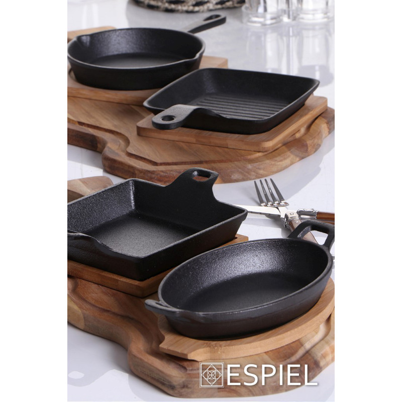 ΤΗΓΑΝΑΚΙ ΤΕΤΡ. CAST-IRON ΜΑΥΡΟ 24Χ16Χ5ΕΚ ΜΕ ΒΑΣΗ B SAG103