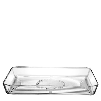 UP.OR. BORCAM  GRILL RECT. TRAY TEMPERED 40X27X5CM 3800CC P/144 GB1.OB6. SP59554G1