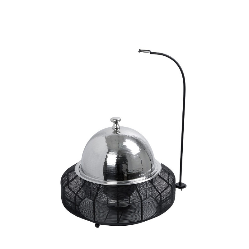 CHAFFING DISH ΜΕ ΒΑΣΗ ΣΤΗΡ. ΚΑΠ. ΚΑΙ ΔΙΠΛΟ ΔΟΧΕΙΟ SS/ΑΛΟΥΜ/ΣΙΔΗΡ. ΜΑΥΡΟ 6000ML GEL WAX 50Χ50Χ42-69ΕΚ TAF107