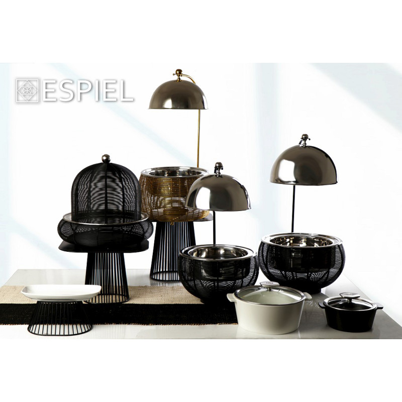 CHAFFING DISH ΜΕ ΒΑΣΗ ΣΤΗΡ. ΚΑΠ. ΚΑΙ ΔΙΠΛΟ ΔΟΧΕΙΟ SS/ΑΛΟΥΜ/ΣΙΔΗΡ. ΜΑΥΡΟ 6000ML GEL WAX 50Χ50Χ42-69ΕΚ TAF107