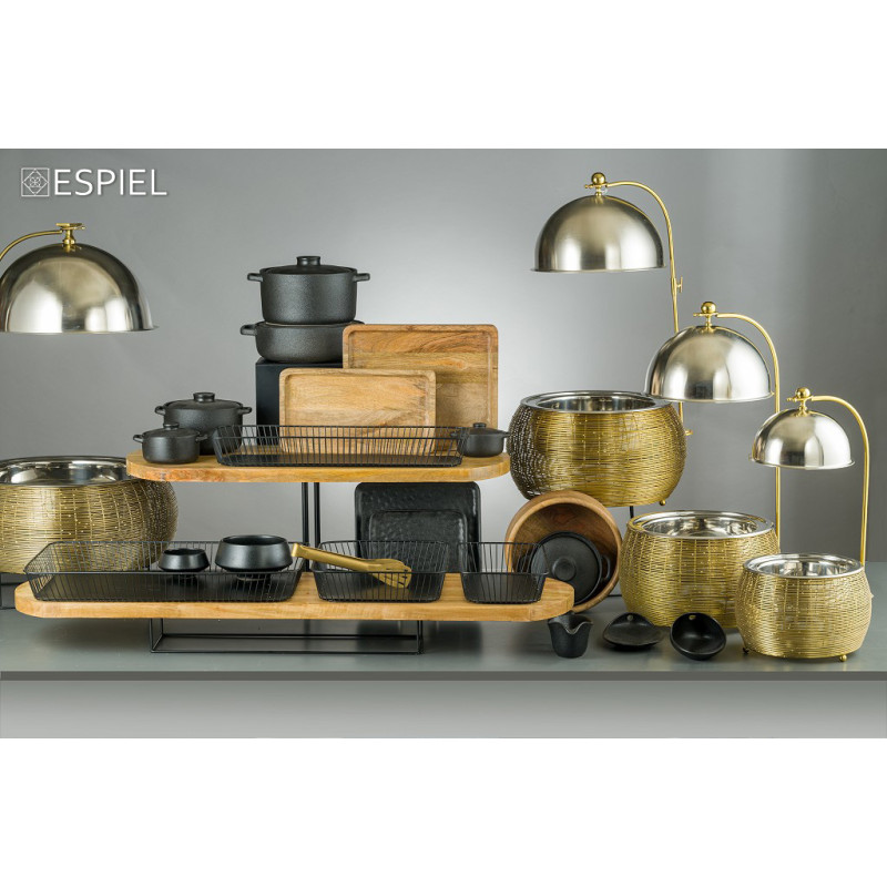 CHAFFING DISH ΜΕ ΒΑΣΗ ΣΤΗΡ. ΚΑΠ. ΚΑΙ ΔΙΠΛΟ ΔΟΧΕΙΟ SS/ΑΛΟΥΜ/ΣΙΔΗΡ. ΧΡΥΣΟ 4500ML GEL WAX 35Χ35Χ40-64ΕΚ TAF119