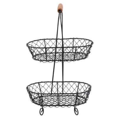 ΦΡΟΥΤΙΕΡΑ ΜΕΤΑΛ. 2 ΕΠΙΠΕΔ. ΜΑΥΡΟ 23Χ16Χ36ΕΚ. TAK115