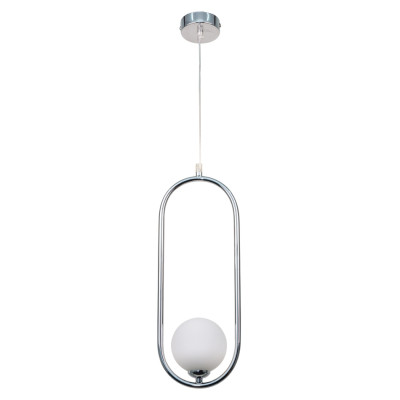 InLight Κρεμαστό φωτιστικό σε χρώμιο απόχρωση και λευκή οπαλίνα 1XG9 D:40cm (4022-CH)