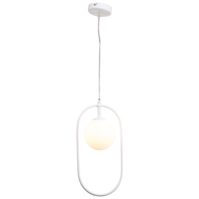 InLight Κρεμαστό φωτιστικό σε λευκή απόχρωση και λευκή οπαλίνα 1XG9 D:40cm (4050-WH)