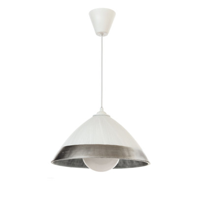 InLight Κρεμαστό φωτιστικό από ασημί γυαλί 1XE27 D:30cm (4409-Β-Ασημί)