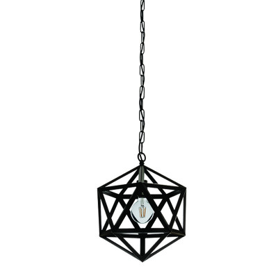 InLight Κρεμαστό φωτιστικό από μαύρο μέταλλο 1XE27 D:30cm (4418-BL)