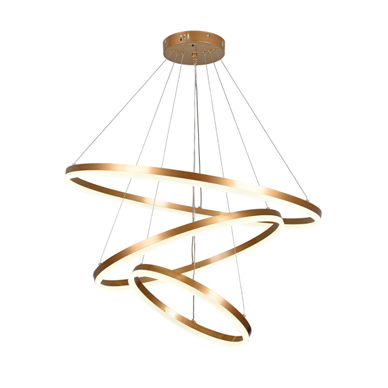 Inlight Κρεμαστό φωτιστικό LED 100W 3CCT (by switch on base) D:60cm (6095-A-Golden)