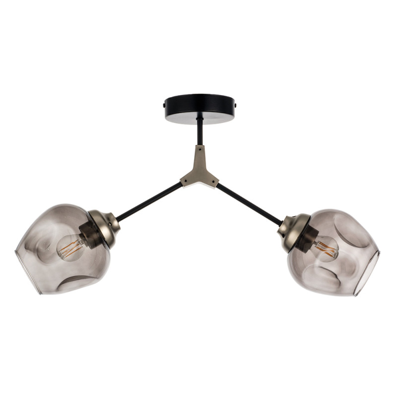 InLight Κρεμαστό φωτιστικό από μαύρο μέταλλο και φιμέ γυαλί 2XE27 D:60cm (6129-2-ΝΜ) InLight Κρεμαστό φωτιστικό από μαύρο μέταλλο και φιμέ γυαλί 2XE27 D:60cm (6129-2-ΝΜ)