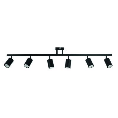 InLight Επιτοίχιο σποτ από μέταλλο σε μαύρη απόχρωση 6XGU10 D:110cm (9081-6)