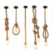 Artekko Artekko Hemp Rope Φωτιστικό Οροφής 2φωτο (Ε27) με Σχοινί (10x10x100)cm 023-3303