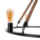 Artekko Artekko Hemp Rope Φωτιστικό Οροφής 8φωτο (Ε27) με Μαύρο Μέταλλο/Σχοινί (82x82x12)cm 023-3314