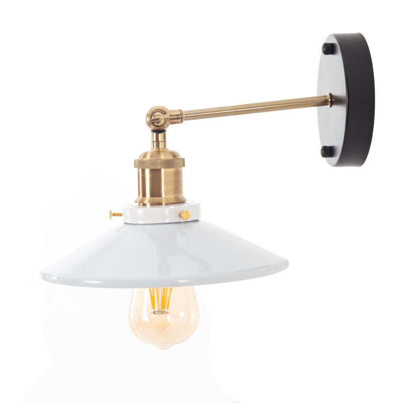 Artekko Artekko Aluminum Φωτιστικό Απλίκα Μονόφωτο (Ε27) Λευκό/Χρυσό με Καθρέφτη (24x24x14)cm 023-3324