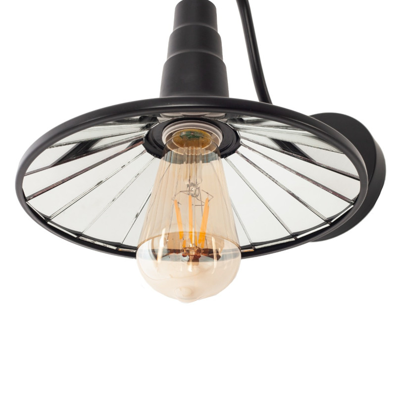 Artekko Artekko Aluminum Φωτιστικό Απλίκα Μονόφωτο (Ε27) Μαύρο με Καθρέφτη (29x29x46)cm 023-3325