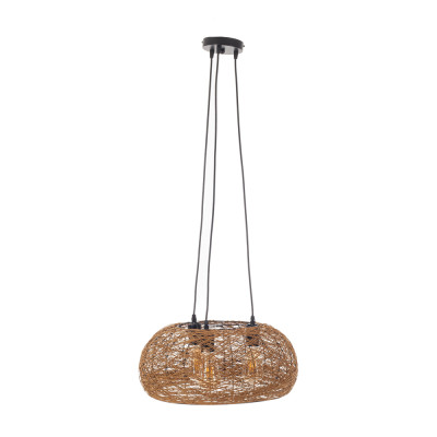 Artekko Artekko Bamboo Φωτιστικό Οροφής Μονόφωτο (Ε27) Φυσική Απόχρωση (50x50x23)cm 023-3357