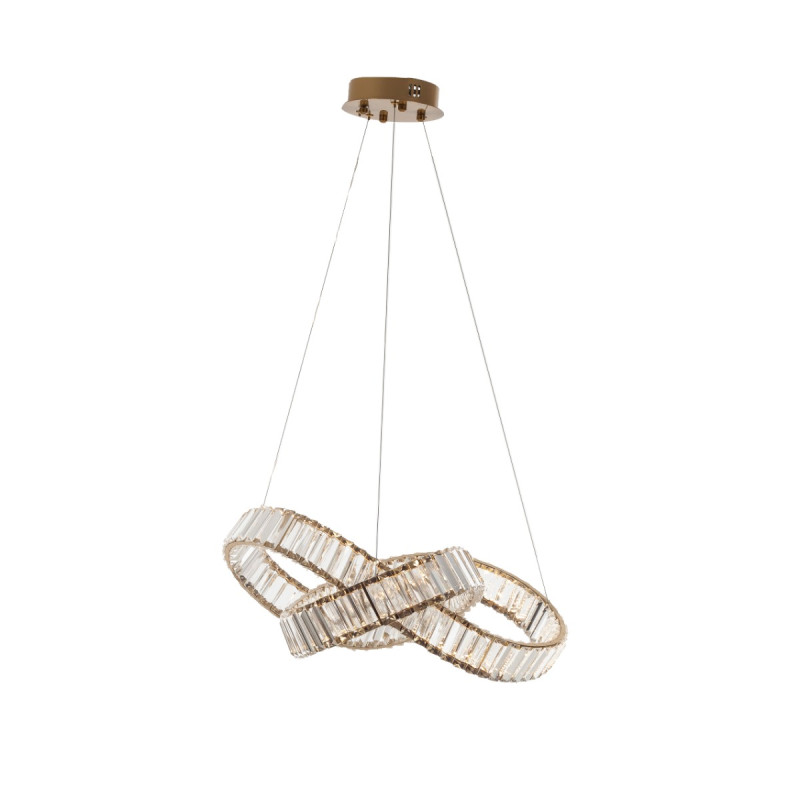 Artekko Artekko Iron Φωτιστικό Οροφής LED Χρυσό Μεταλλικό με Κρύσταλλα (60x60x30)cm 9w 3000K 023-3367