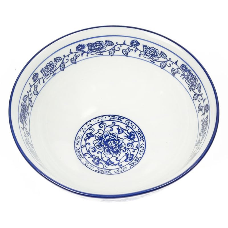 Artekko Artekko Floral Μπολ Σαλάτας Πορσελάνης Λευκό/Μπλε (16.5x16.5)cm 082-2202