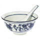 Artekko Artekko Floral  Μπολ Σούπας Πορσελάνης με Κουτάλι Λευκό/Μπλε (11,5x11.5)cm 082-2203