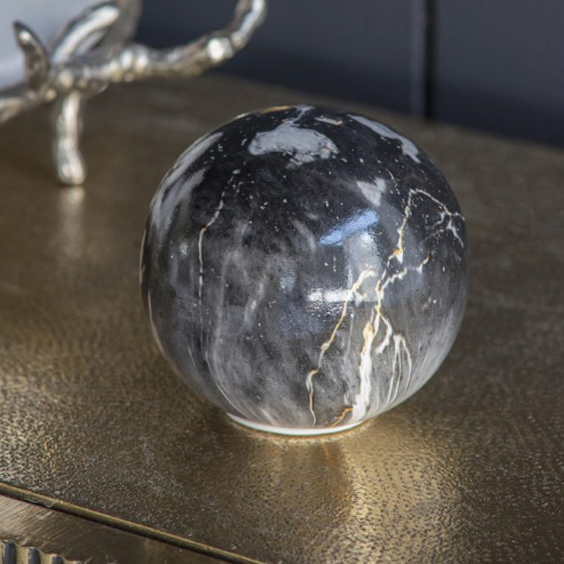 Artekko Artekko Marbleized Διακοσμητικές Κεραμικές Σφαίρες σε Γκρι Αποχρώσεις (10x10x9.5)cm 3pcs 1154