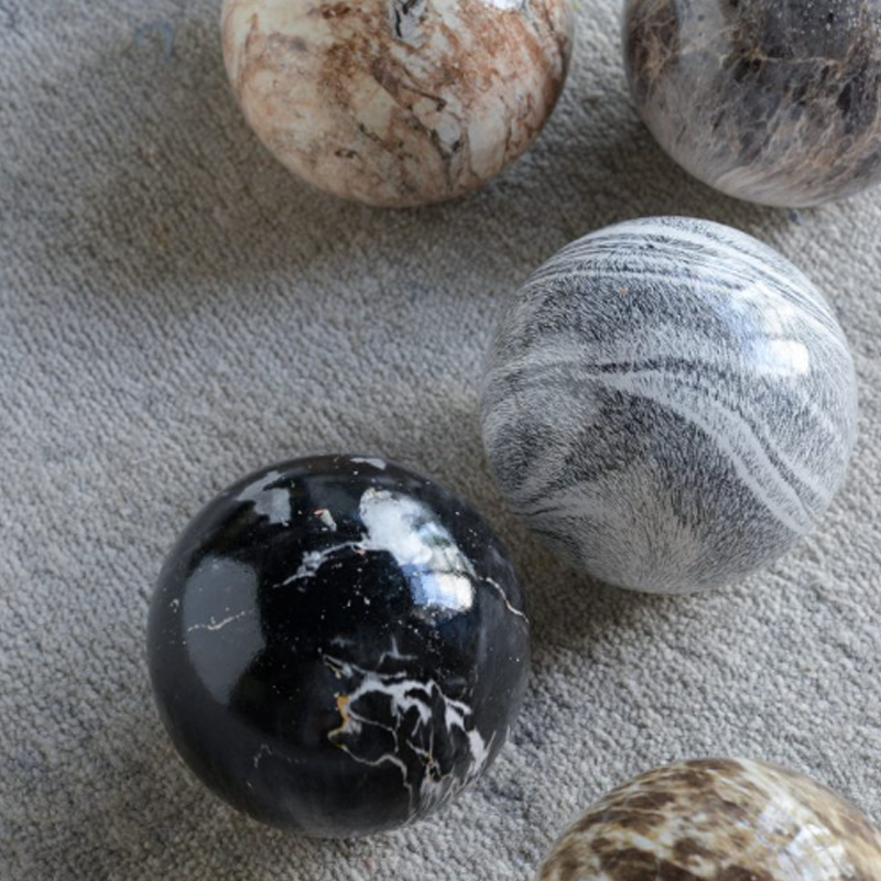 Artekko Artekko Marbleized Διακοσμητικές Κεραμικές Σφαίρες σε Γκρι Αποχρώσεις (10x10x9.5)cm 3pcs 1154