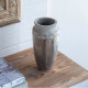Artekko Artekko Uma Βάζο από Τερακότα σε Ασημί με Γκρι (14x14x27.9)cm 1196
