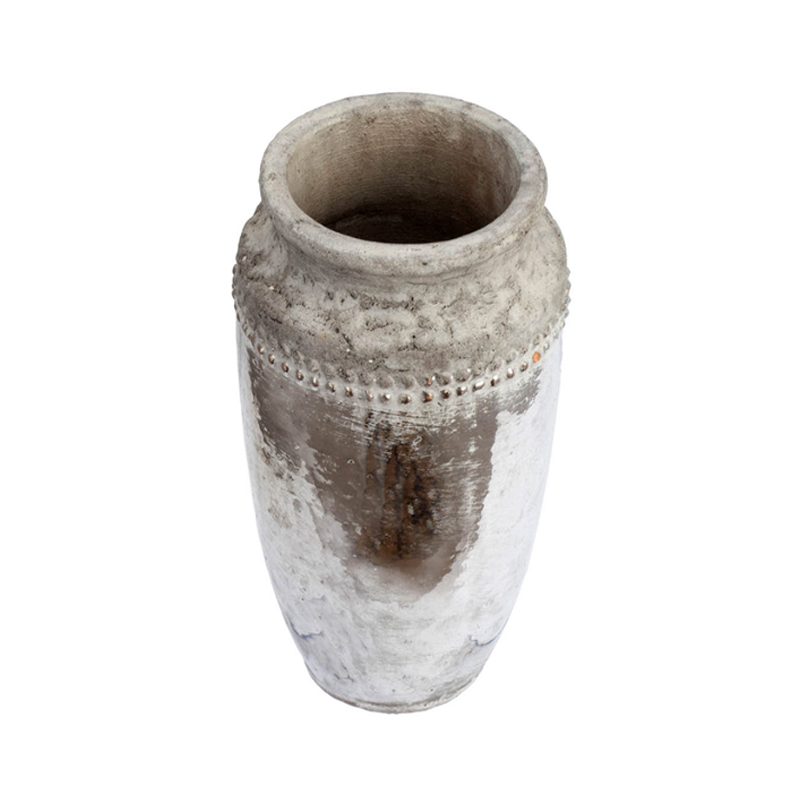 Artekko Artekko Uma Βάζο από Τερακότα σε Ασημί με Γκρι (14x14x27.9)cm 1196