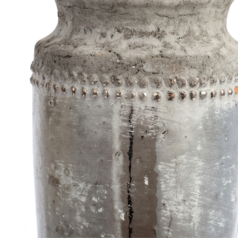 Artekko Artekko Uma Βάζο από Τερακότα σε Ασημί με Γκρι (14x14x27.9)cm 1196
