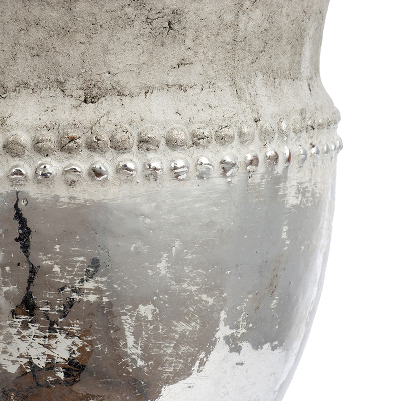 Artekko Artekko Uma Κασπώ από Τερακότα σε Ασημί με Γκρι (20.3x20.3x19.1)cm 2pcs 1200