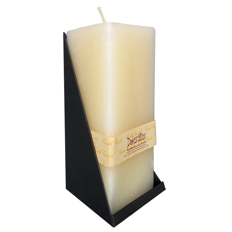 Artekko Artekko Triangle Κερί Παραφίνης σε Μεταλλική Βάση Εκρού/Μαύρο (7x7x13)cm 127-2037