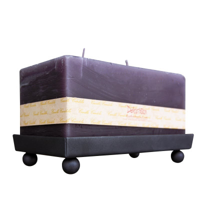 Artekko Artekko Double Rectangle Κερί Παραφίνης Μωβ με Μαύρη Μεταλλική Βάση (15x8.5)cm 127-2055