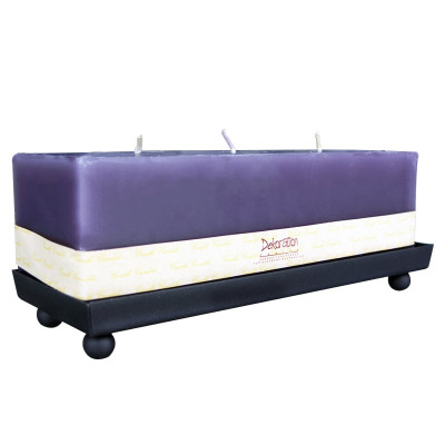 Artekko Artekko Triple Rectangle Διακοσμητικό Μοβ Κερί Παραφίνης σε Μεταλλική Βάση 127-2056