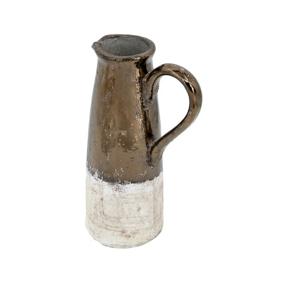 Artekko Artekko Candia Διακοσμητική Κανάτα από Τερακότα σε Μπρονζέ με Μπεζ (22.5x14.5x36.5)cm 1346