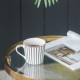 Artekko Artekko Iqorser Κούπες Bone China Πορσελάνη Λευκό/Μαύρο (10x13.5x9)cm Σετ/4 1347